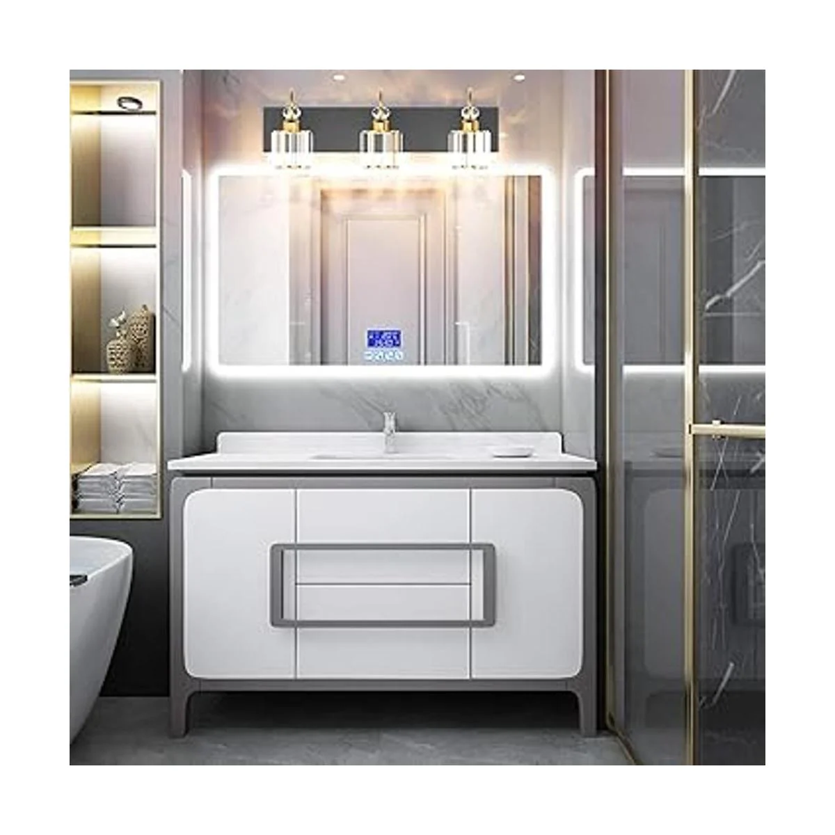 Ralbay Luces LED modernas de tocador para baño_4