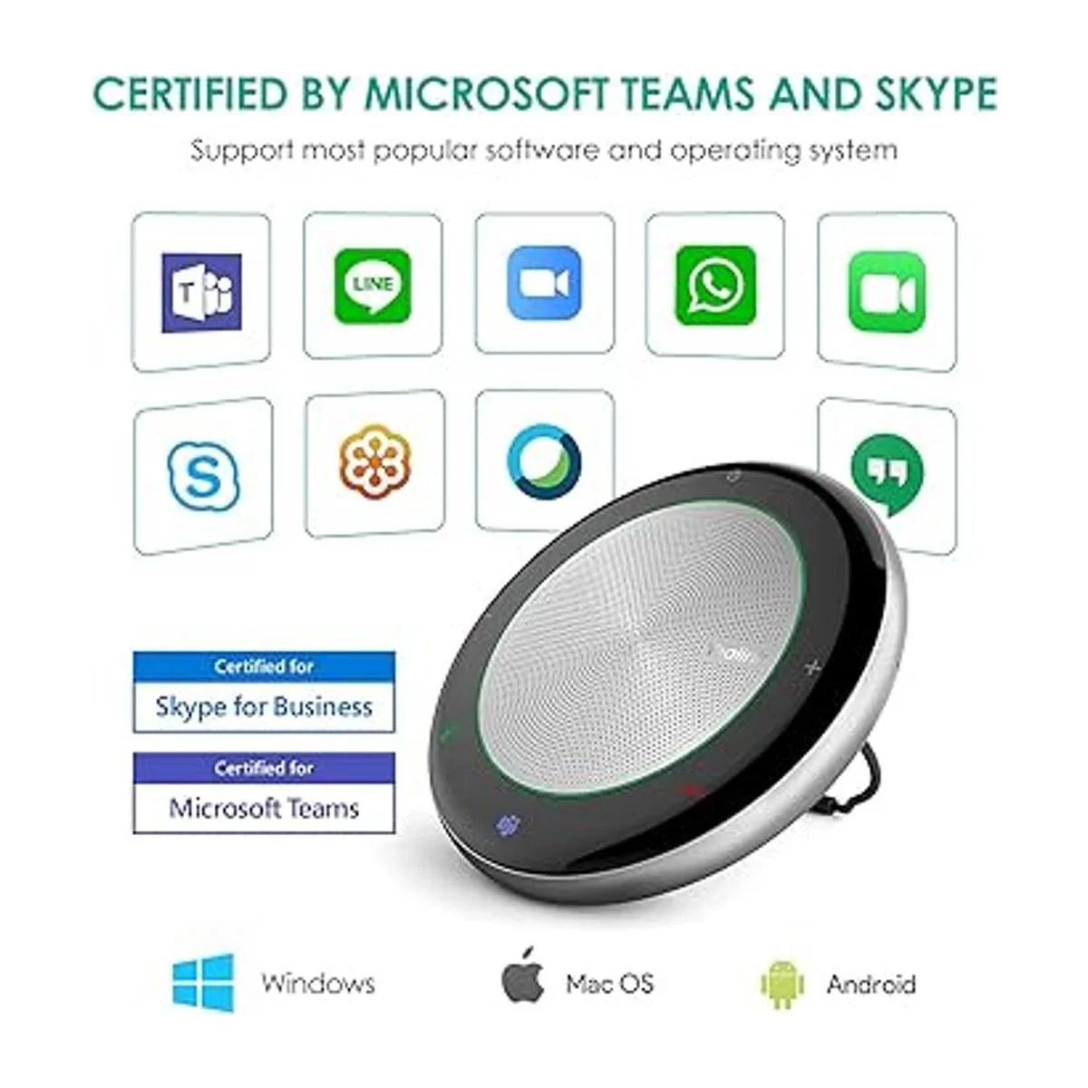 Yealink Altavoz Bluetooth con micrófono de conferencia_5