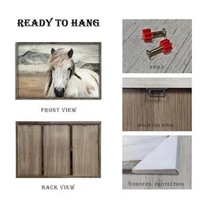 Cuadro enmarcado con caballo arte de pared paisaje de_7