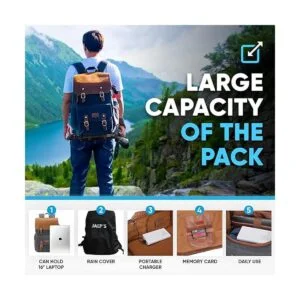 JAEP Mochila para cámara resistente a la intemperie lona_2