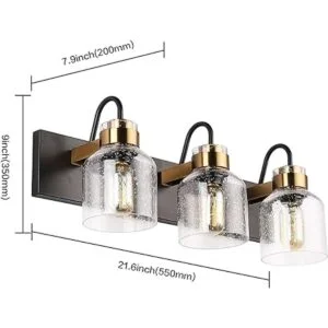 PRESDE Lámparas de tocador de baño vintage negras sobre_4