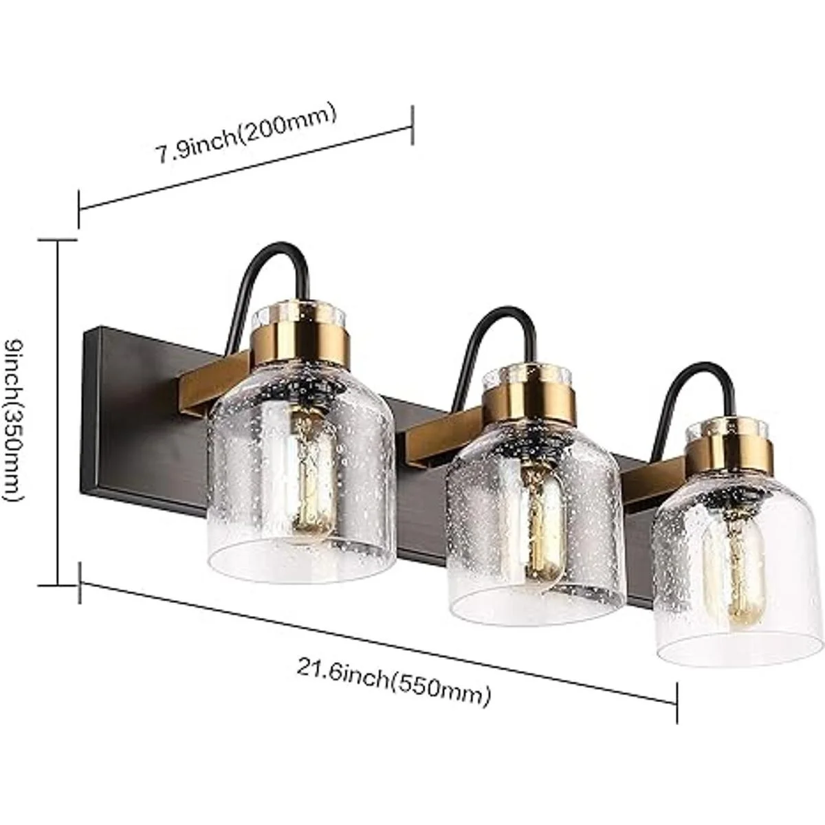 PRESDE Lámparas de tocador de baño vintage negras sobre_4