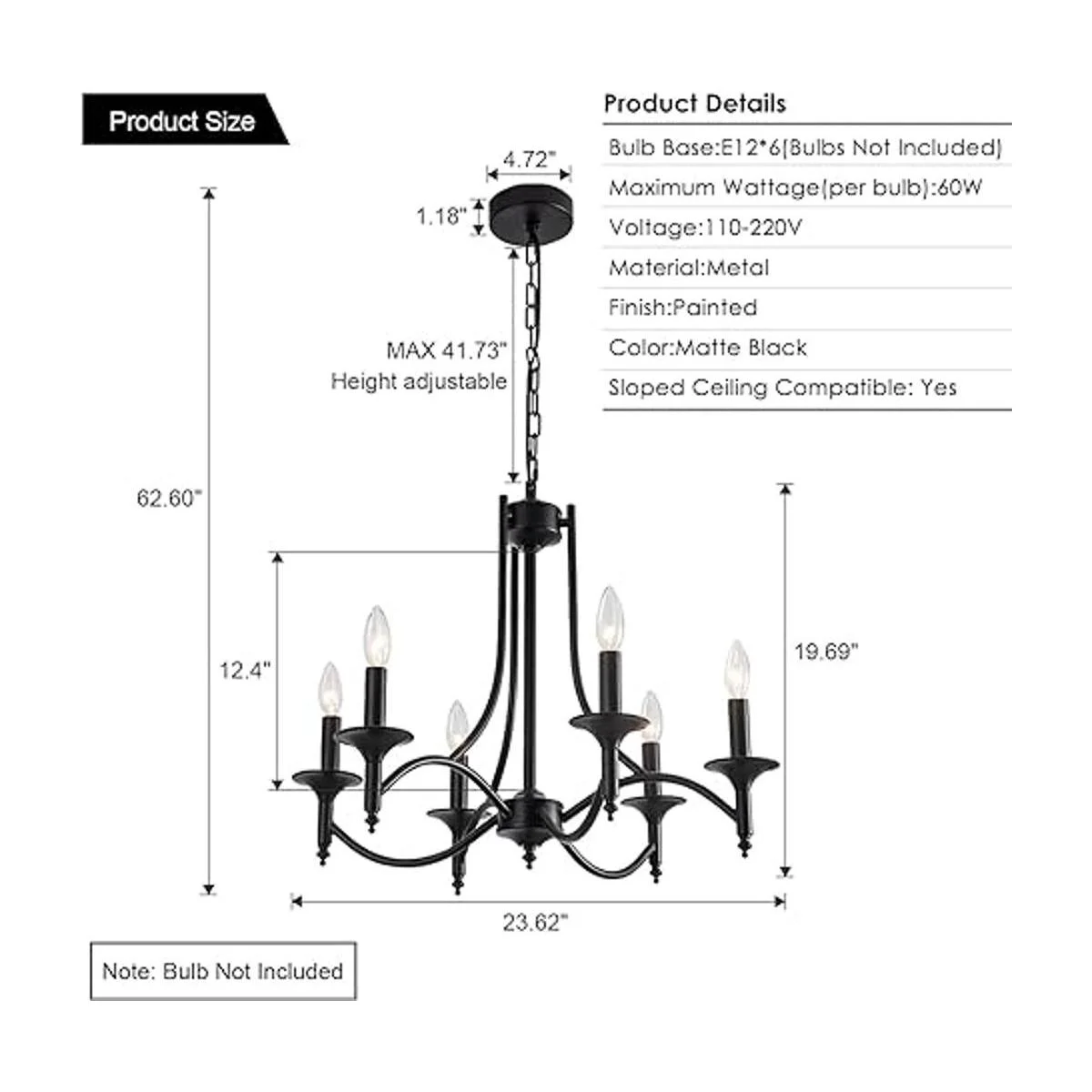 Lámpara de araña moderna de granja negra para comedor_2