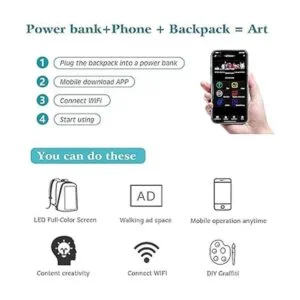 Tesinll Mochila para laptop con pantalla LED mochila de_3