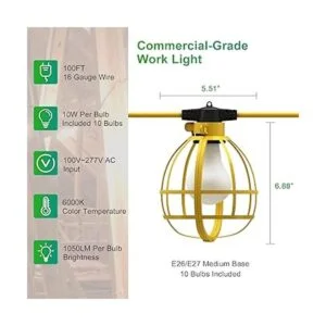 LEDIARY Cadena de luces de construcción de 100 pies 10_2