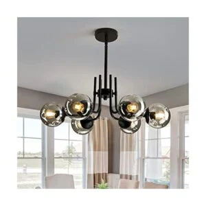 FGSADI Lámpara de araña Sputnik de globo de cristal de 6_1