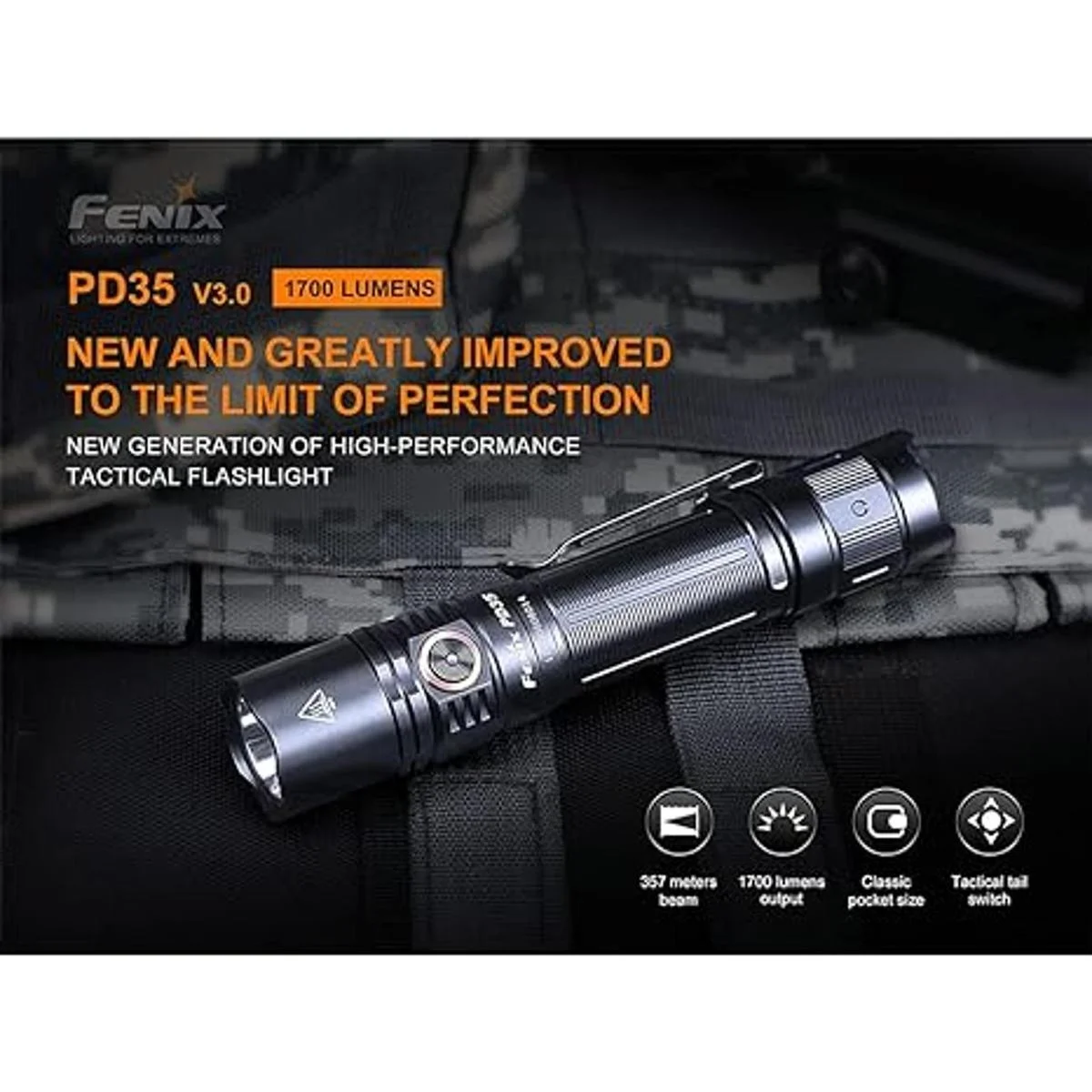 Paquete linterna táctica Fenix PD35 v3.0 de 1700 lúmenes_3