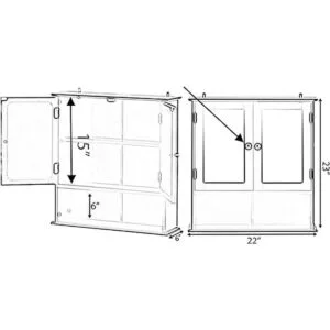 Basicwise Espejo gris montado en la pared para baño y_5