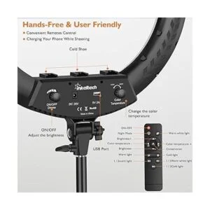 Inkeltech Anillo de luz de 18 pulgadas con soporte para_4