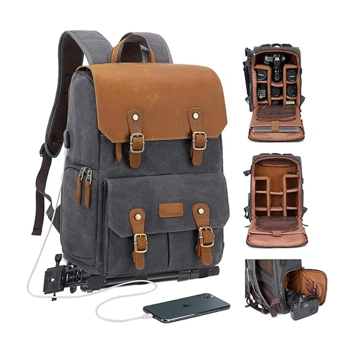 JAEP Mochila para cámara resistente a la intemperie lona_1