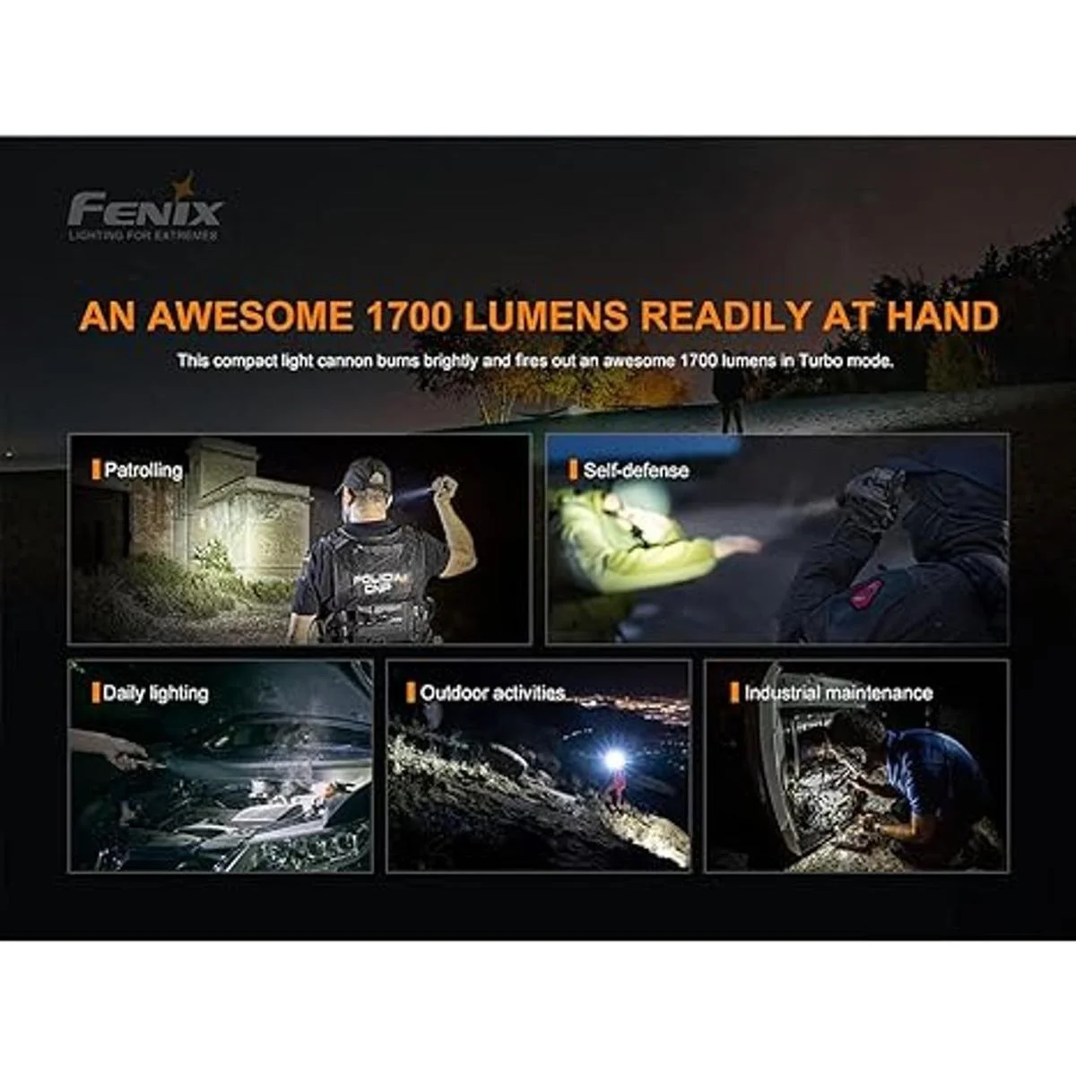 Paquete linterna táctica Fenix PD35 v3.0 de 1700 lúmenes_4