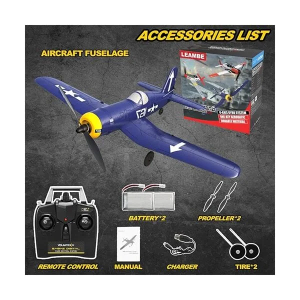 Avión RC de 4 canales con control remoto listo para volar_6