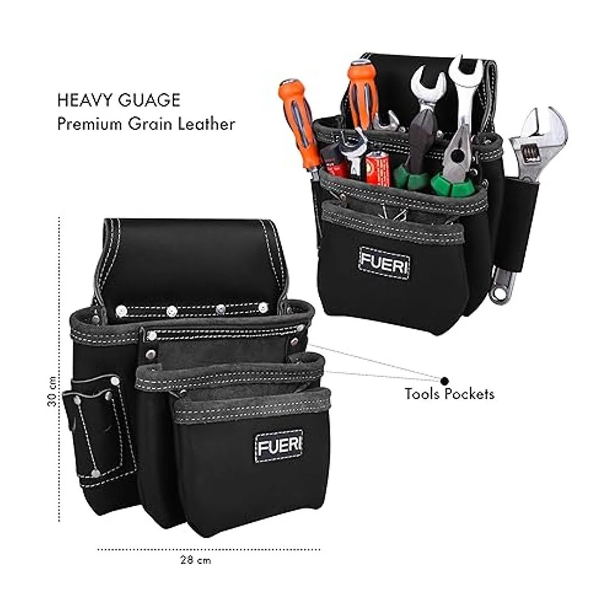 FUERI Kit combinado de bolsas de herramientas Cuero de_4