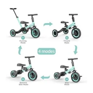 newyoo Triciclo 5 en 1 para niños pequeños con mango de_2