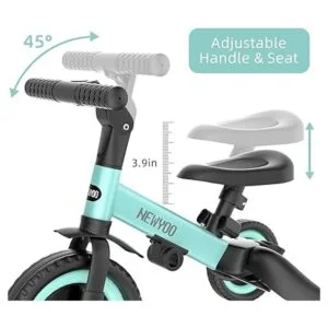 newyoo Triciclo 5 en 1 para niños pequeños con mango de_4