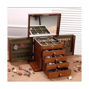 Changsuo Joyero de madera para mujer organizador de_2