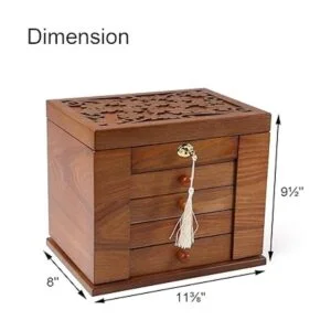 Changsuo Joyero de madera para mujer organizador de_4