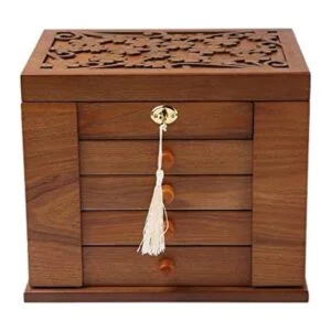 Changsuo Joyero de madera para mujer organizador de_1