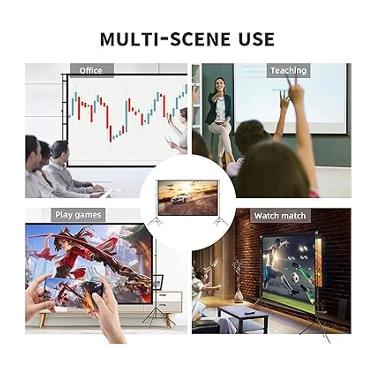 Pantalla de proyector y soporte pantalla de proyección_6