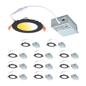CycevSun Paquete de 12 luces LED empotrables negras_1