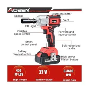 AOBEN Llave de impacto de alto par inalámbrico de 21 V_2