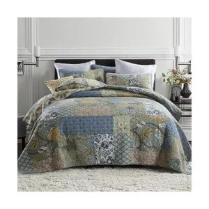 Yvooxny Juego de edredón tamaño King reversible color_6