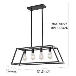 Xilicon Mesa de isla para cocina candelabros negros de 4_7