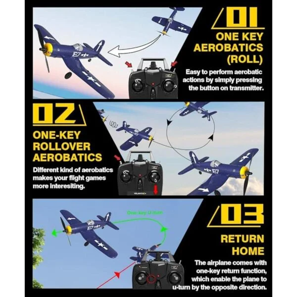 Avión RC de 4 canales con control remoto listo para volar_3