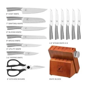 Imarku Juego de cuchillos de cocina con bloque 14 piezas_3