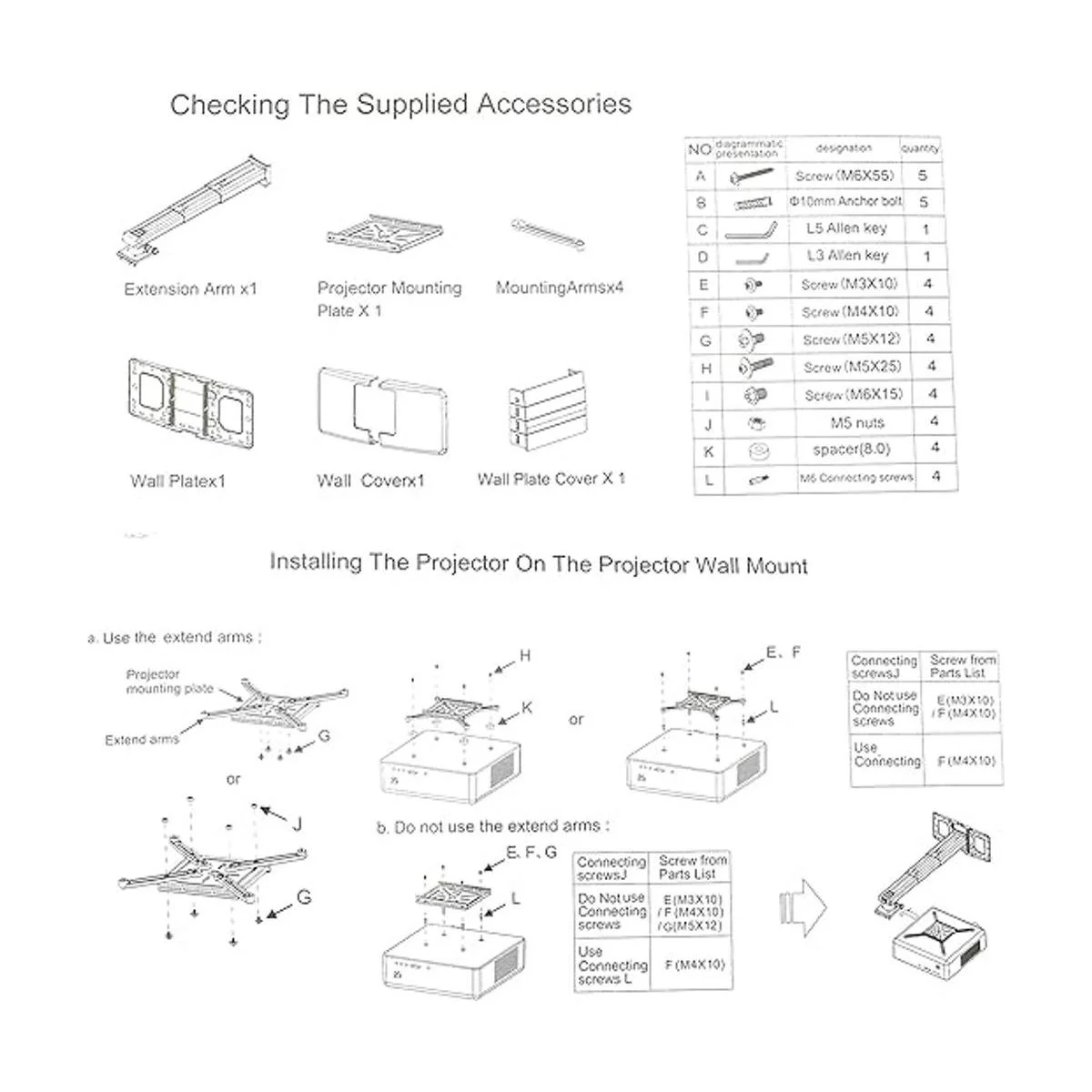 Soporte de pared para proyector NC con montaje universal_5