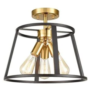 Lámpara de techo semiempotrada de 3 luces moderna de latón_1