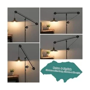 Lámparas de pie industriales ajustables para sala de_3