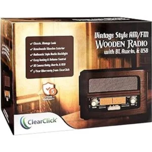 ClearClick Radio AMFM clásica de estilo retro con_6