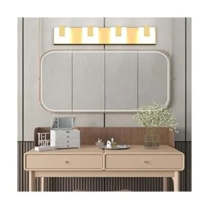 Aipsun Luces de tocador doradas para baño modernas luces_6