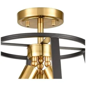 Lámpara de techo semiempotrada de 3 luces moderna de latón_3