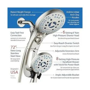 AquaCare ASSEENONTV Cabezal de ducha de mano y lluvia de_7