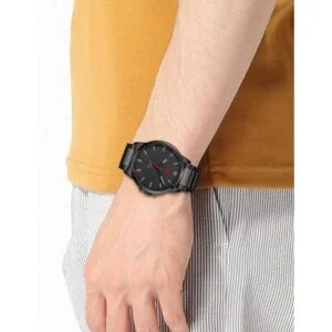 HUGO First Reloj casual de cuarzo de acero inoxidable y_4