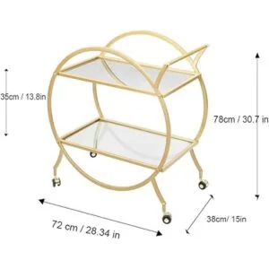 HEONITURE Carrito de bar con 2 estantes espejados carrito_3