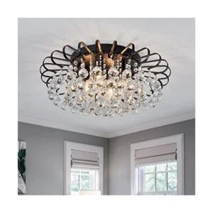 CVKASH Lámpara de araña floral de cristal de 4 luces_1