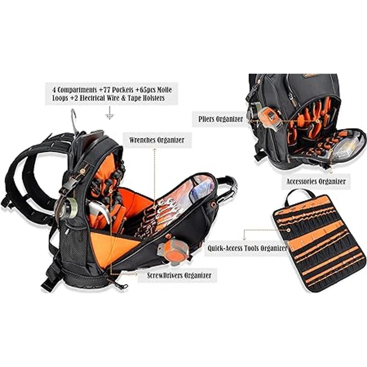 Mochila de herramientas de 77 bolsillos mochila de_2