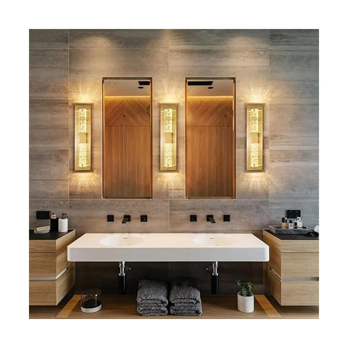 Lámparas de pared de baño con vidrio de burbujas lámpara_2