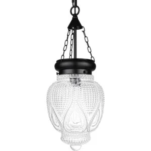 DSMJFU Lámpara colgante de techo de cristal negro para_1