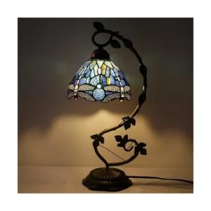 WERFACTORY Tiffany Lámpara de mesa de libélula de vidrio_2