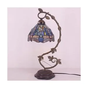 WERFACTORY Tiffany Lámpara de mesa de libélula de vidrio_6