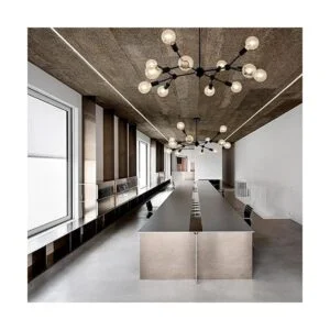 Quoobe Moderna lámpara de araña Sputnik negra 12 luces de_5