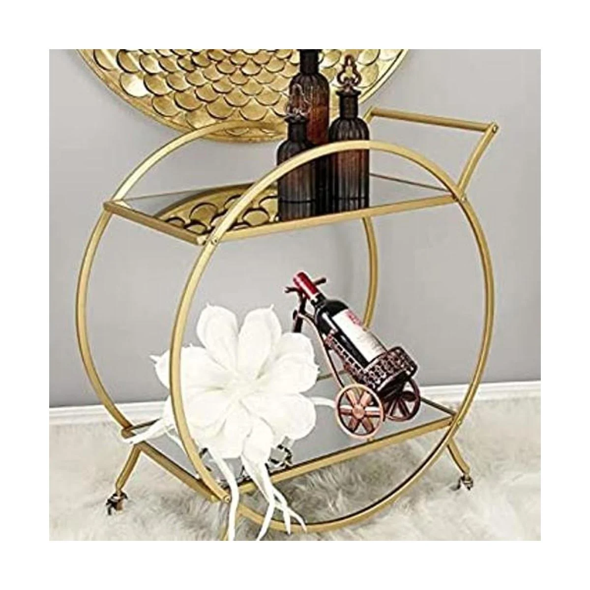 HEONITURE Carrito de bar con 2 estantes espejados carrito_1