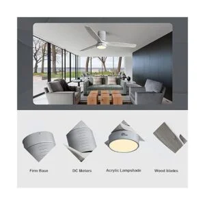 Sofucor Ventilador de techo de 52 pulgadas de perfil bajo_4