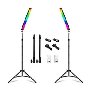 QEUOOIY Varita de video LED RGB con soporte 360 a todo_1