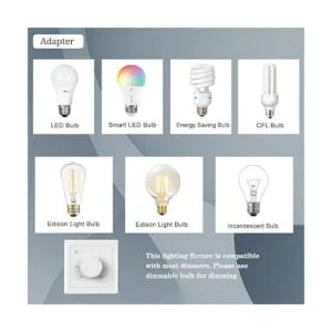 DSMJFU Lámpara colgante de techo de cristal negro para_5