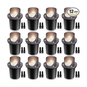 SUNVIE Paquete de 12 luces de paisaje de bajo voltaje de_1